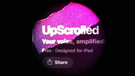 The logo of the UpScrolled app