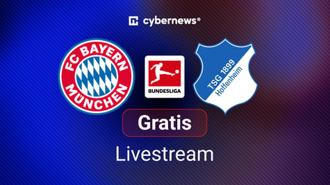 Bayern Hoffenheim, Team Logos, blauer Hintergrund