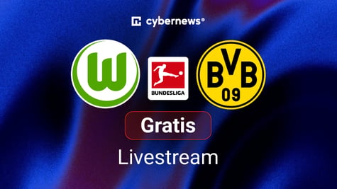 Wolfsburg Dortmund, Team Logos, blauer Hintergrund