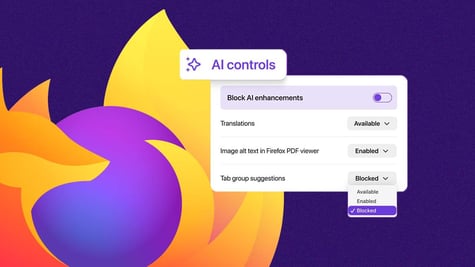 Firefox browser allows to switch off AI features