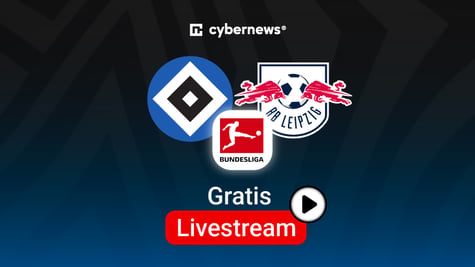 HSV vs. RB Leipzig, Team Logos, Hintergrund blau