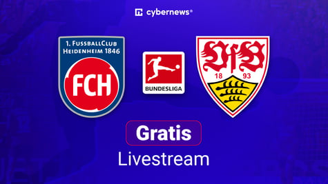 heidenheim vfbstuttgart, team logos, blauer hintergrund