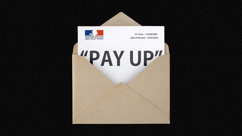 letter from France that says pay up