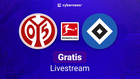mainz05 hamburgersv, team logos, blauer hintergrund