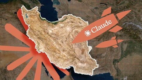 Rockets going towards Iran borders and the rockets have Claud AI logo