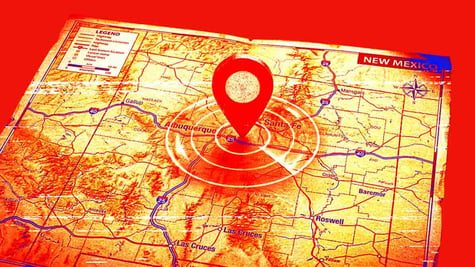 A map of New Mexico and an the unknown trail of a General.
