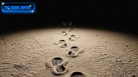 Footprints in the desert.