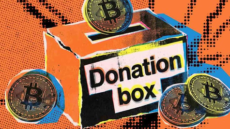 donation box with crypto