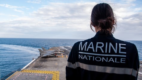 French naval officer onboard aircraft carrier Charles de Gaulle