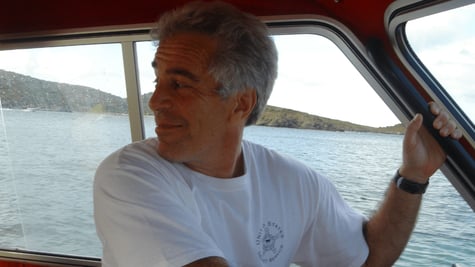 Convicted pedophile Jeffrey Epstein on a boat