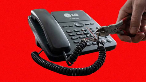 wired phone cutting cables