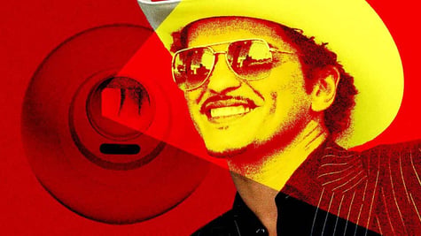 Bruno Mars and Orb iris-scanning device