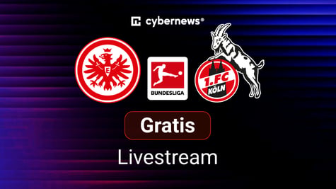 Vereinswappen von Eintracht Frankfurt und dem 1. FC Köln neben dem Bundesliga-Logo
