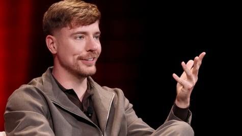 Influencer MrBeast at a Time magazine presentation.