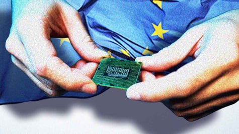 engineers handling small semiconductor chips