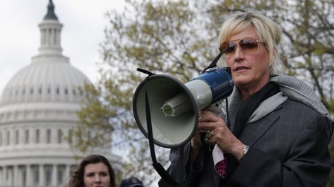 Consumer advocate Erin Brockovich addresses a rally