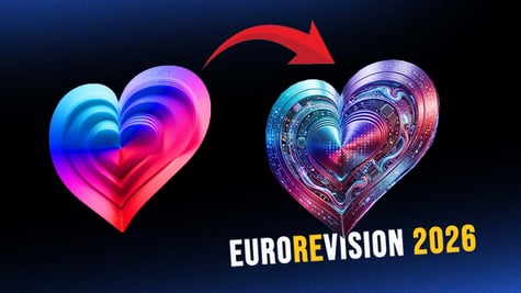 The logos of Eurovision song contest and Eurorevision competition for AI-generated songs