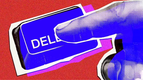 finger pushing delete