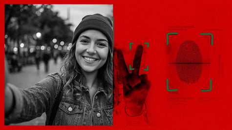 Fingerprints taken from a peace-sign selfie.