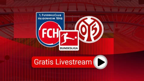 heidenheim gegen mainz, Logos, Livestream, rot