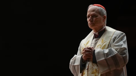 Pope Leo with a black blackground.