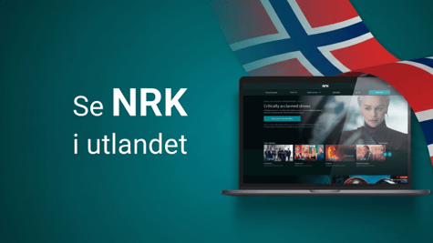 Se NRK i utlandet, norsk flagg, grønn bakgrunn