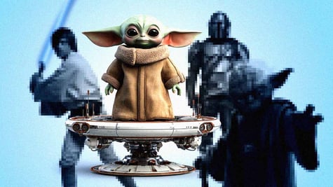Grogu, or Baby Yoda, taking his place alongside other legends of Star Wars.