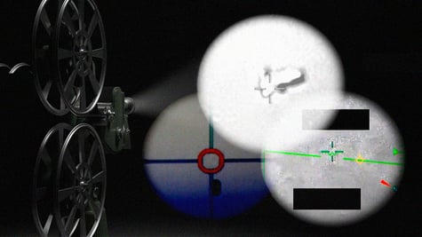 UFO black and white footage in a blurry composition.
