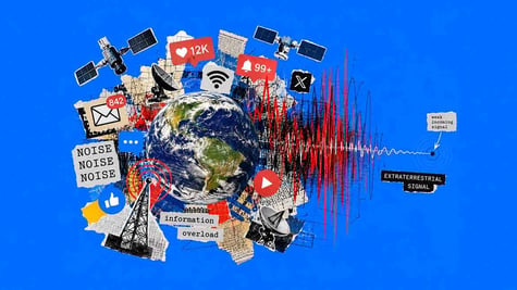 Planet earth overloaded with alien signals and noise.