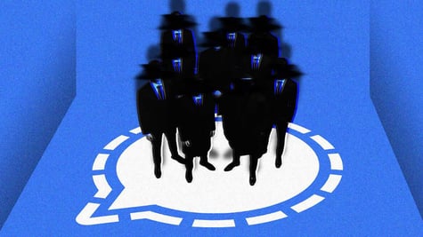 people with costumes and Signal logo