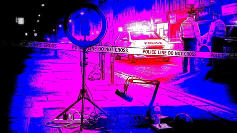 The sudden end of an abandoned livestream, with police at the scene.