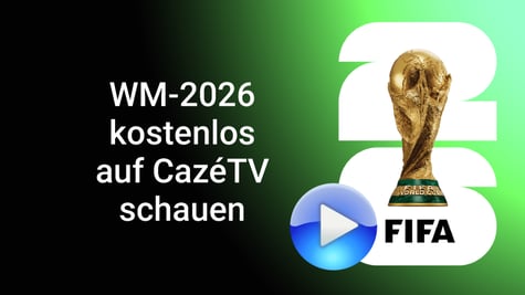 Fußball WM 2026 Logo vor grünem Hintergrund