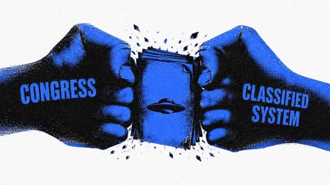 The hands of Congress and the classified system punching over UFOs.