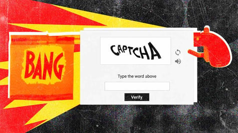 Flag gun piercing through CAPTCHA
