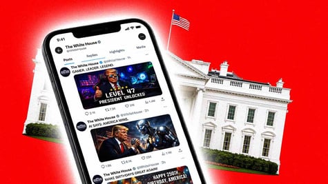 A social media feed for the white house on a cell phone.