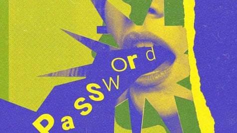 a mouth breathing out a password