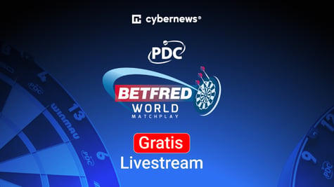 Darts World Matchplay Logo, Gratis-Livestream, blau-schwarz 