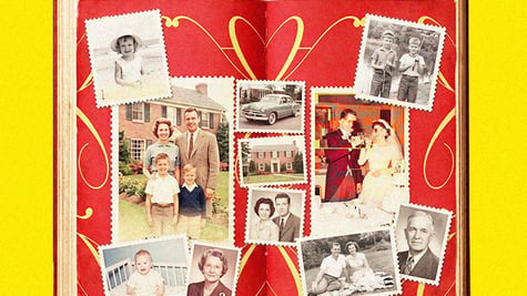 A family album glitching into AI shadows.