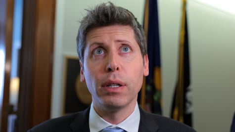 Open AI CEO Sam Altman speaks to reporters after meeting with Sen. Bernie Sanders