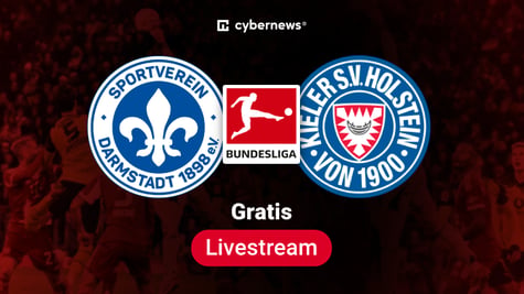 Darmstadt vs Holstein Kiel, Team-Logos, 2. Bundesliga Gratis-Livestream, rot