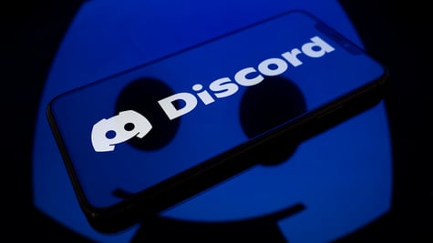 discord phone logo screen blue