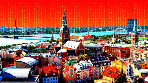 Panoramic view of Latvian capital Riga