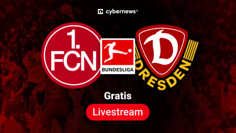 Nürnberg vs. Dynamo, Team-Logos, 2. Bundesliga Gratis-Livestream, rot