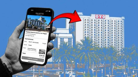 A scam hotel booking on a cell phone.