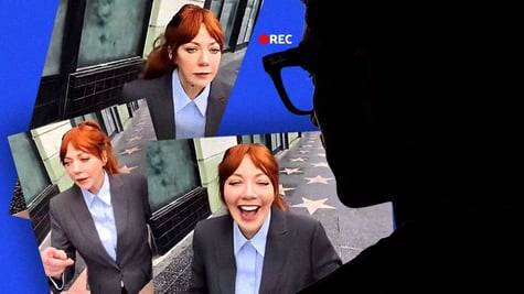 Actress Diane Morgan being filmed at Hollywood’s Walk of Fame by Meta glasses