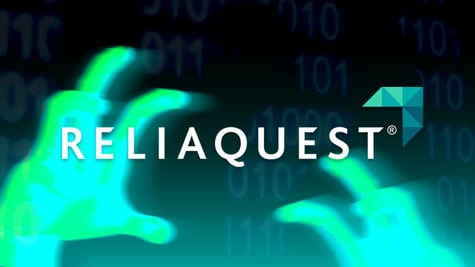 ReliaQuest logo with hands in the background