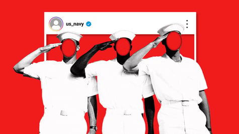 A picture of US Navy servicemembers on a scrubbed US Navy social media account
