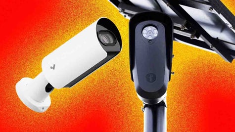 Verkada and Flock AI-powered automatic license plate readers next to each other