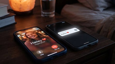 A romantic outgoing call, only incoming on a phone beside it. Image by Cybernews.