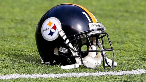 Pittsburgh Steelers helmet on NFL grass